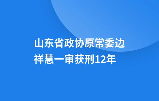 山东省政协原常委边祥慧一审获刑12年