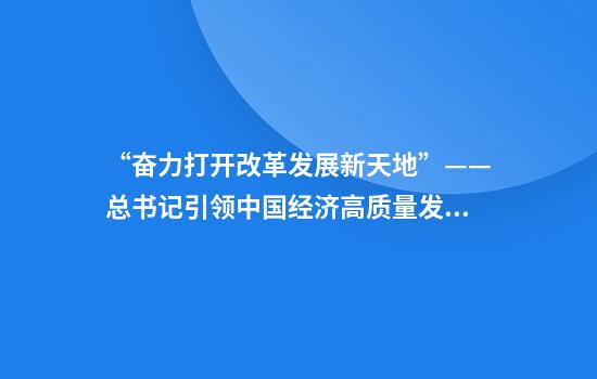 “奋力打开改革发展新天地”——总书记引领中国经济高质量发展砥砺前行