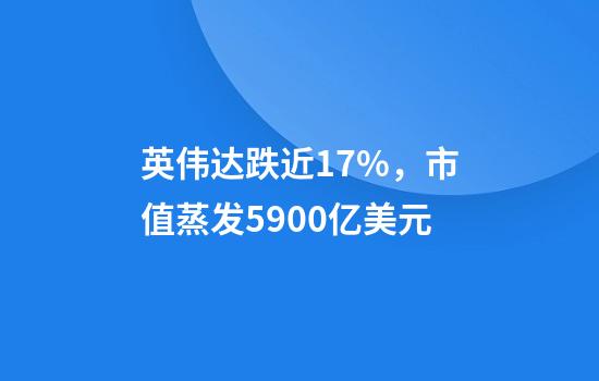 英伟达跌近17%，市值蒸发5900亿美元