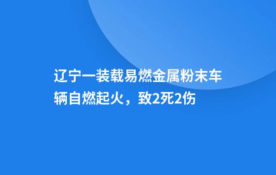 辽宁一装载易燃金属粉末车辆自燃起火，致2死2伤