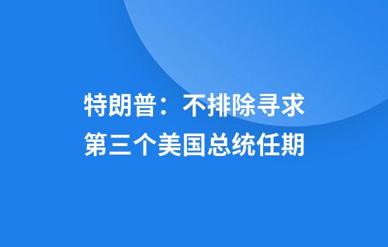 特朗普：不排除寻求第三个美国总统任期