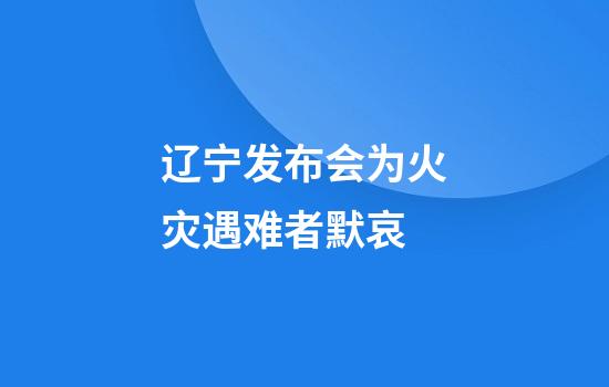 辽宁发布会为火灾遇难者默哀