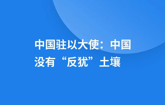中国驻以大使：中国没有“反犹”土壤
