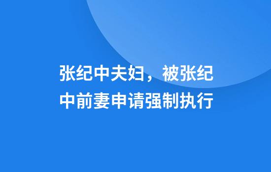 张纪中夫妇，被张纪中前妻申请强制执行