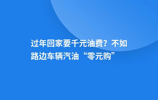 过年回家要千元油费？不如路边车辆汽油“零元购”