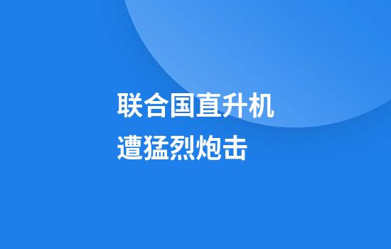 联合国直升机遭猛烈炮击