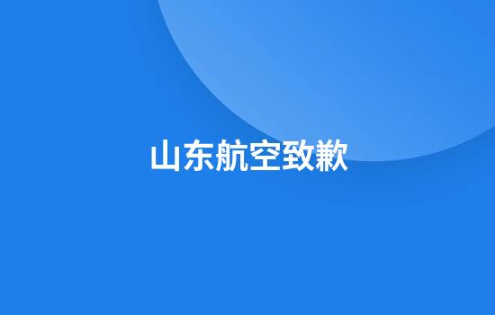 山东航空致歉