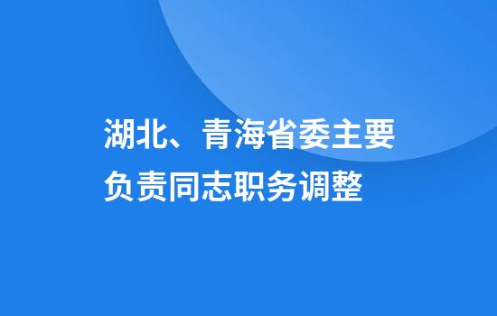 湖北、青海省委主要负责同志职务调整