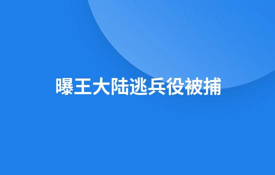 曝王大陆逃兵役被捕