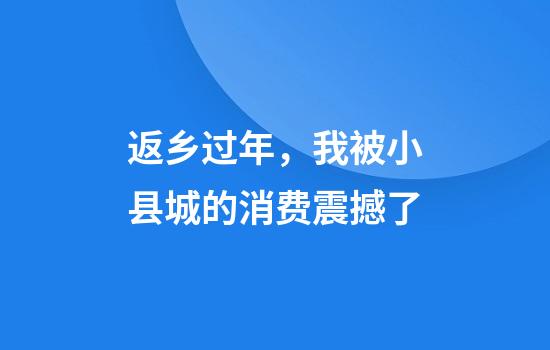 返乡过年，我被小县城的消费震撼了