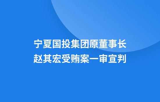 宁夏国投集团原董事长赵其宏受贿案一审宣判