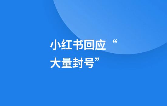 小红书回应“大量封号”