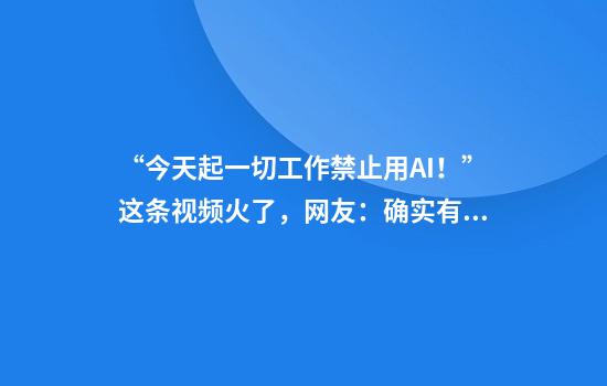 “今天起一切工作禁止用AI！”这条视频火了，网友：确实有风险，可以判刑了