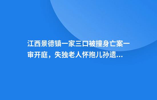 江西景德镇一家三口被撞身亡案一审开庭，失独老人怀抱儿孙遗照进法院