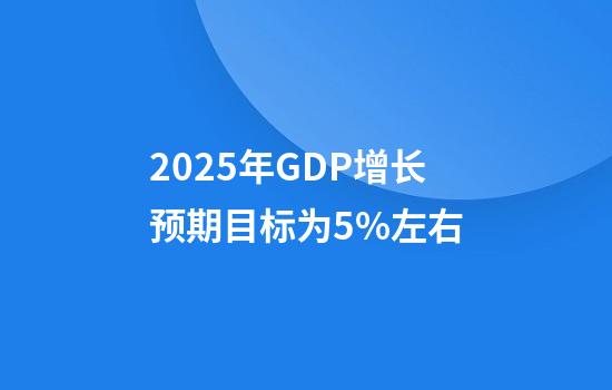 2025年GDP增长预期目标为5%左右