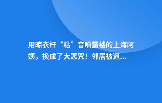 用晾衣杆“粘”音响震楼的上海阿姨，换成了大悲咒！邻居被逼走，女儿也崩溃