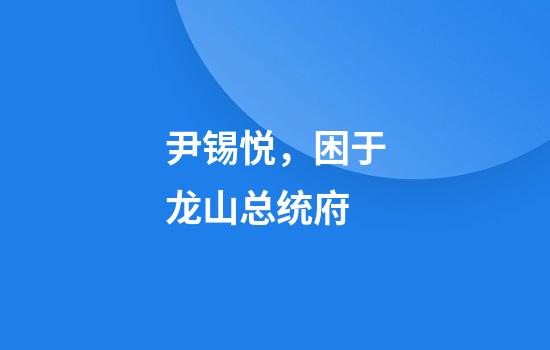 尹锡悦，困于龙山总统府