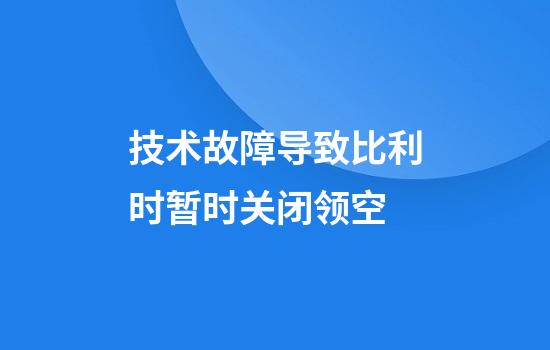 技术故障导致比利时暂时关闭领空