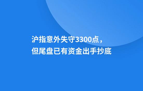 沪指意外失守3300点，但尾盘已有资金出手抄底