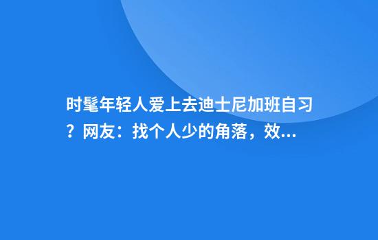 时髦年轻人爱上去迪士尼加班自习？网友：找个人少的角落，效率比在公司快一倍