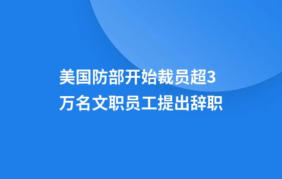 美国防部开始裁员超3万名文职员工提出辞职