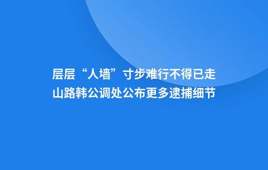层层“人墙”寸步难行不得已走山路韩公调处公布更多逮捕细节