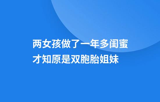 两女孩做了一年多闺蜜才知原是双胞胎姐妹