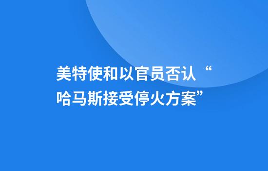 美特使和以官员否认“哈马斯接受停火方案”