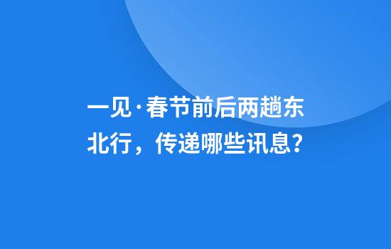 一见·春节前后两趟东北行，传递哪些讯息？