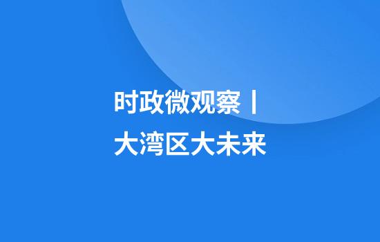 时政微观察丨大湾区大未来