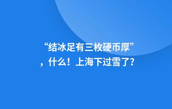“结冰足有三枚硬币厚”，什么！上海下过雪了？
