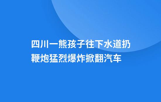 四川一熊孩子往下水道扔鞭炮猛烈爆炸掀翻汽车