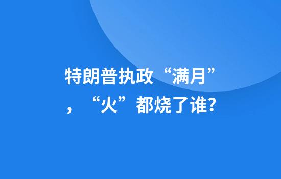 特朗普执政“满月”，“火”都烧了谁？