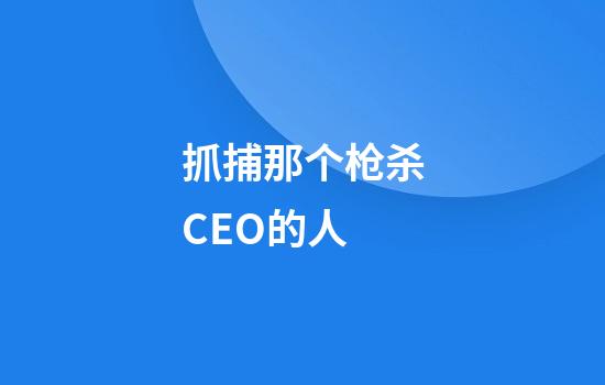 抓捕那个枪杀CEO的人
