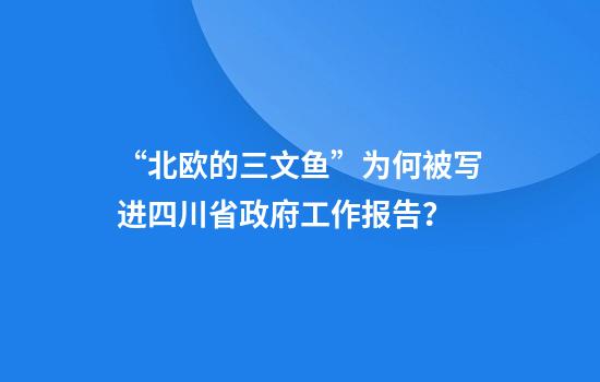 “北欧的三文鱼”为何被写进四川省政府工作报告？