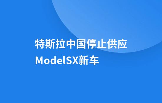 特斯拉中国停止供应ModelSX新车
