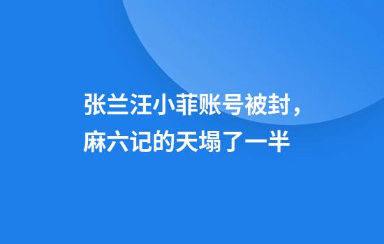 张兰汪小菲账号被封，麻六记的天塌了一半