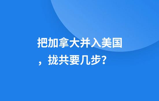 把加拿大并入美国，拢共要几步？