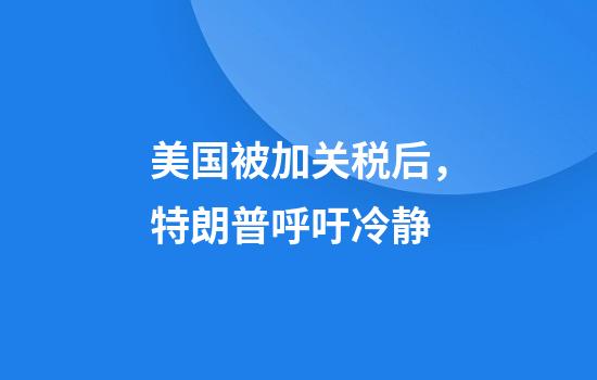 美国被加关税后，特朗普呼吁冷静