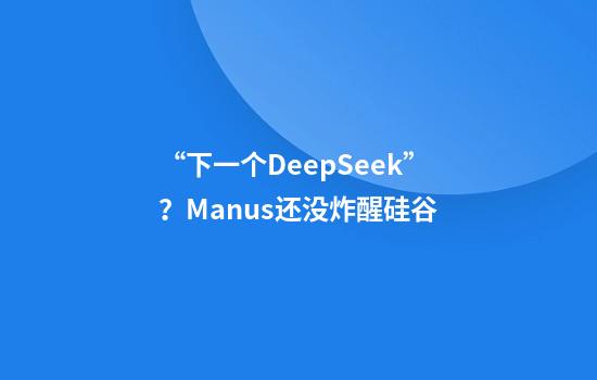 “下一个DeepSeek”？Manus还没炸醒硅谷