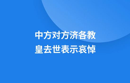 中方对方济各教皇去世表示哀悼