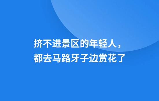 挤不进景区的年轻人，都去马路牙子边赏花了