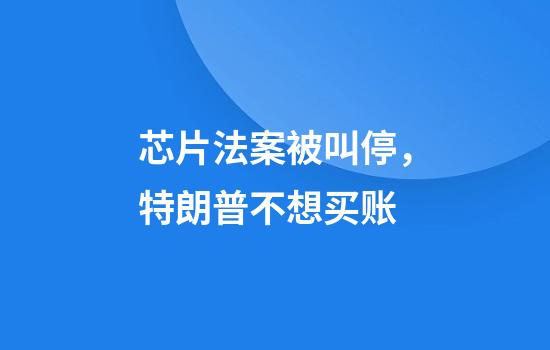 芯片法案被叫停，特朗普不想买账