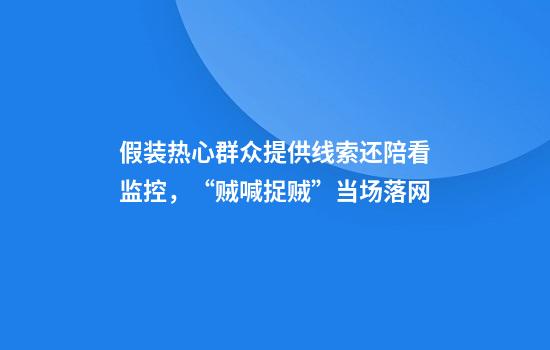假装热心群众提供线索还陪看监控，“贼喊捉贼”当场落网