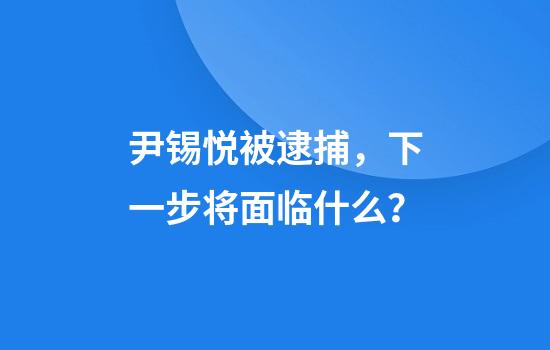 尹锡悦被逮捕，下一步将面临什么？