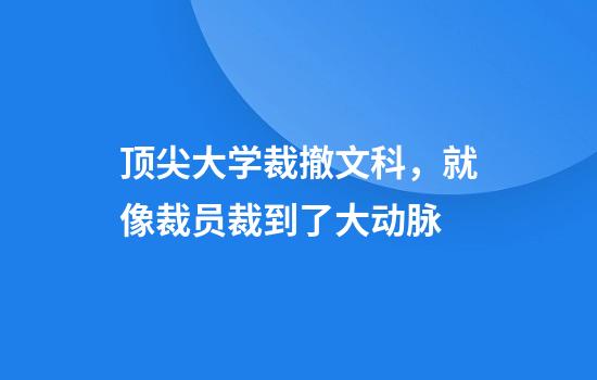 顶尖大学裁撤文科，就像裁员裁到了大动脉