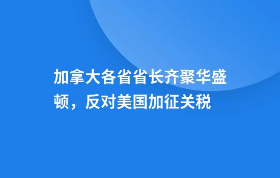 加拿大各省省长齐聚华盛顿，反对美国加征关税