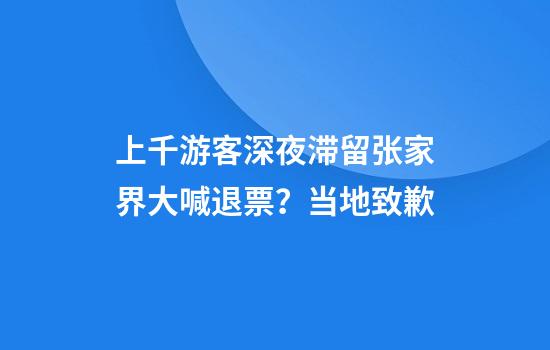 上千游客深夜滞留张家界大喊退票？当地致歉