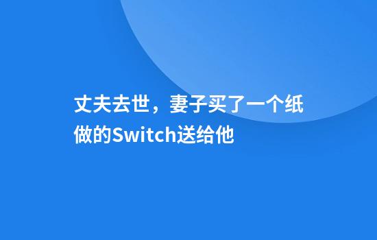 丈夫去世，妻子买了一个纸做的Switch送给他
