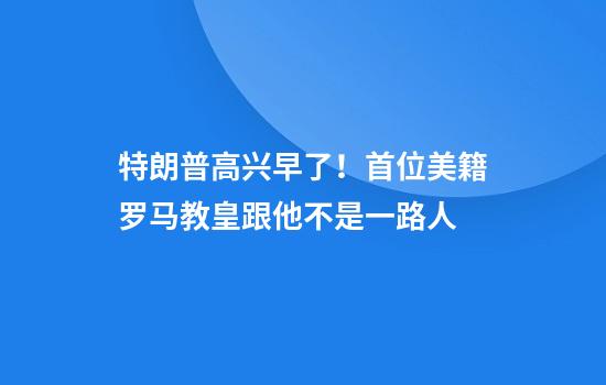 特朗普高兴早了！首位美籍罗马教皇跟他不是一路人